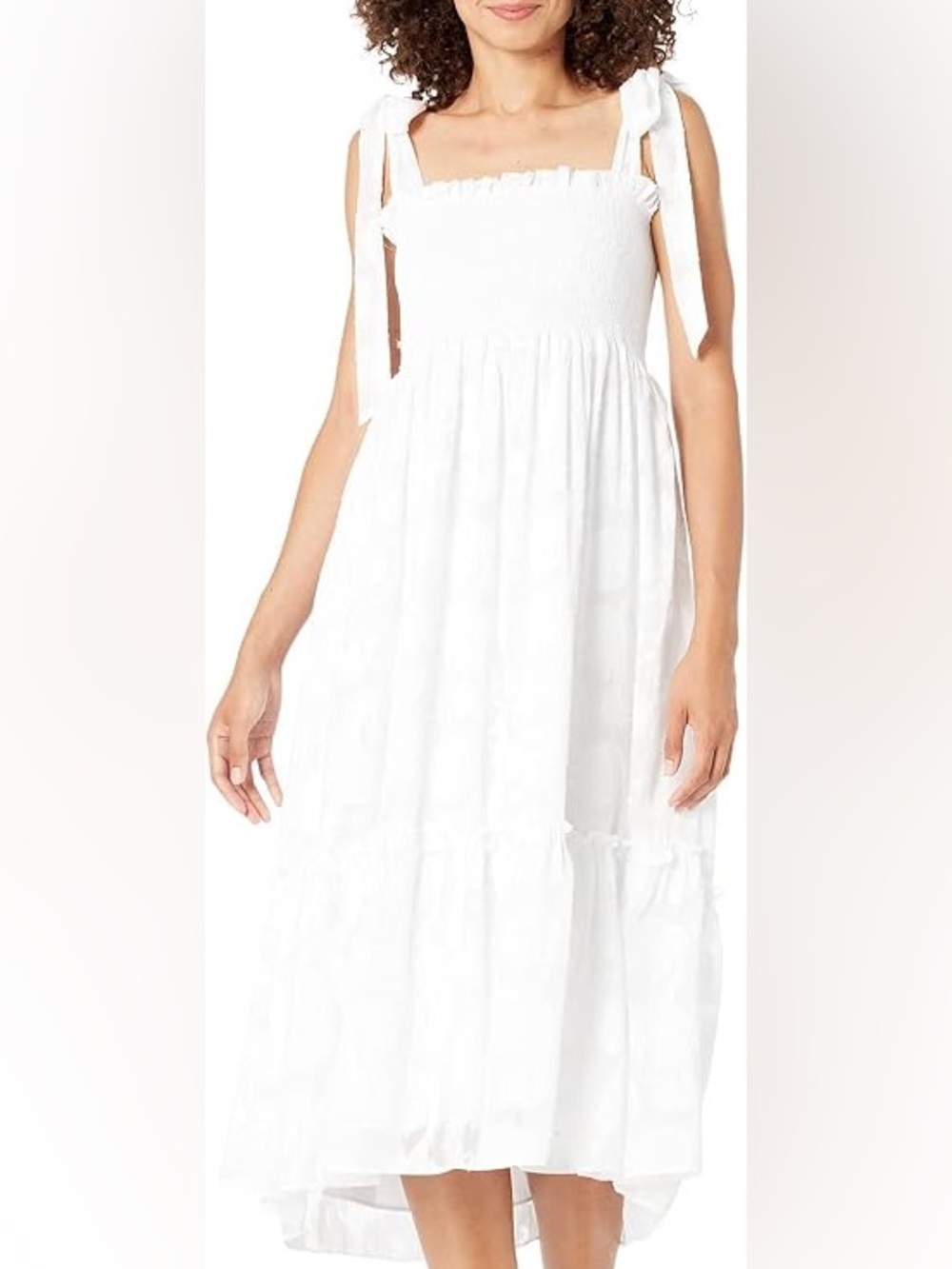 Lilly Pulitzer White Tiered Tie-Shoulder Sundress